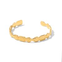 Acier inoxydable 304 bracelet manchette, bijoux de mode & pour femme, doré, 8.25mm, Vendu par PC