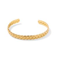 Acier inoxydable 304 bracelet manchette, bijoux de mode & pour femme, doré, 7.64mm, Vendu par PC