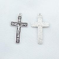Tibetan Style Cross Pendants, antique silver color plated, Unisex, nickel, lead & cadmium free, 16x29x2mm, Approx 100PCs/Bag, Sold By Bag