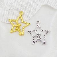 Tibetan Style Star Pendant, plated, Unisex & hollow, more colors for choice, nickel, lead & cadmium free, 27x23x1.50mm, Approx 100PCs/Bag, Sold By Bag
