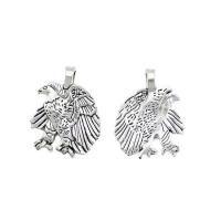 Tibetan Style Animal Pendants, Eagle, antique silver color plated, Unisex, nickel, lead & cadmium free, 28x22x3mm, Approx 100PCs/Bag, Sold By Bag