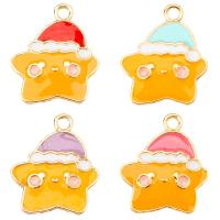 Zinc Alloy Enamel Pendants Star gold color plated Unisex nickel lead & cadmium free Approx Sold By Bag