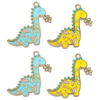 Tibetan Style Enamel Pendants, Dinosaur, gold color plated, Unisex, more colors for choice, nickel, lead & cadmium free, 36x32mm, Approx 100PCs/Bag, Sold By Bag