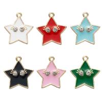 Zinc Alloy Enamel Pendants Star gold color plated Unisex & micro pave cubic zirconia nickel lead & cadmium free Approx Sold By Bag