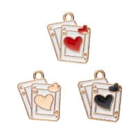 Tibetan Style Enamel Pendants, Poker, gold color plated, Unisex, more colors for choice, nickel, lead & cadmium free, 14x18mm, Approx 100PCs/Bag, Sold By Bag