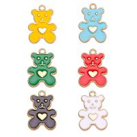 Tibetan Style Enamel Pendants, Bear, gold color plated, Unisex, more colors for choice, nickel, lead & cadmium free, 15x21mm, Approx 100PCs/Bag, Sold By Bag