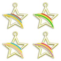 Tibetan Style Enamel Pendants, Star, gold color plated, Unisex, more colors for choice, nickel, lead & cadmium free, 21x23mm, Approx 100PCs/Bag, Sold By Bag