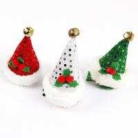 Christmas Hair Clip Plush with Zinc Alloy Christmas Hat Christmas jewelry Sold By PC