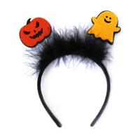 Plush Hair Band with Felt & PU Leather & Zinc Alloy Halloween Jewelry Gift Sold By PC