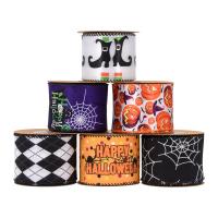 Poliéster Cabo de fita, Design de Halloween & diferente estilo de embalagem para a escolha & DIY & Vario tipos a sua escolha, 63mm, 5quintalquintal/Spool, vendido por Spool