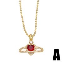 Cubic Zircon Micro Pave Brass Necklace 18K gold plated & micro pave cubic zirconia & for woman nickel lead & cadmium free Length 17.3 Inch Sold By PC