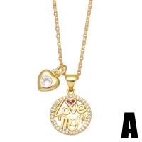 Cubic Zircon Micro Pave Brass Necklace 18K gold plated & micro pave cubic zirconia & for woman golden nickel lead & cadmium free Length 17.3 Inch Sold By PC