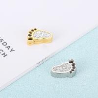 Stainless Steel Pendants 304 Stainless Steel Footprint fashion jewelry & DIY & with rhinestone Sold By PC
