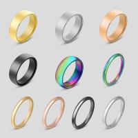 Titanium Steel Finger Ring, Donut, Vacuum Ion Plating, fashion jewelry & Unisex & different size for choice, more colors for choice, US Ring Size:5-11, Sold By PC