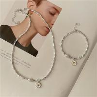 925 Sterling Silver Necklaces, polished, with heart pattern & different styles for choice & for woman, original color, Sold By PC