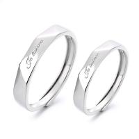 Couple Finger Rings 925 Sterling Silver polished Adjustable original color Sold By PC