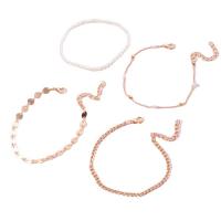 alliage de zinc Set de bracelet, avec perle de plastique, Placage de couleur d'or, bijoux de mode & multicouche & pour femme, plus de couleurs à choisir, protéger l'environnement, sans nickel, plomb et cadmium, Longueur:Environ 6.9-7.6 pouce, Vendu par fixé
