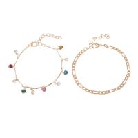 Zinc Alloy Bracelet Set with Seedbead gold color plated multilayer & for woman & with rhinestone nickel lead & cadmium free Length Approx 7.5-7.6 Inch Sold By Set