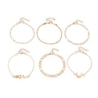 Tibetan Style Bracelet Set, gold color plated, 6 pieces & for woman, nickel, lead & cadmium free, Length:Approx 6.7-7.7 Inch, Sold By Set