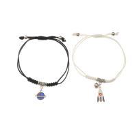 Tibetan Style Bracelet Set, with Wax Cord, Rocket, platinum color plated, 2 pieces & for woman & enamel, Length:Approx 9.4 Inch, Sold By Set