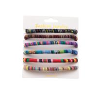 cordón poliéster Pulsera, 6 piezas & estilo popular & unisexo & retractable, multicolor, 102x114mm, Vendido por Set