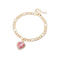 Tibetan Style Bracelet, with 1.96inch extender chain, Heart, gold color plated, micro pave cubic zirconia & for woman, more colors for choice, nickel, lead & cadmium free, 23x18mm, Length:Approx 7.8 Inch, Sold By PC