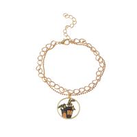 Halloween Bracelet, Tibetan Style, gold color plated, Halloween Jewelry Gift & for woman & enamel, more colors for choice, nickel, lead & cadmium free, Length:Approx 7.7-7.8 Inch, Sold By PC