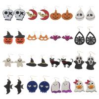 Felt Drop Earring, with Tibetan Style, Halloween Jewelry Gift & for woman, more colors for choice, 32-90mm, Sold By Pair