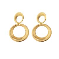 Zinc Alloy Drop Earrings Geometrical Pattern gold color plated for woman & hollow nickel lead & cadmium free Sold By Pair