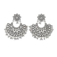 Rhinestone Earring Zinc Alloy Geometrical Pattern plated Bohemian style & for woman & with rhinestone 30-70mm Sold By Pair
