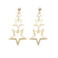 Tibetan Style Drop Earrings, Star, plated, for woman & hollow, more colors for choice, 45x100mm, Sold By Pair