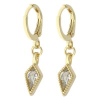 Cubic Zirconia Micro Pave Brass Earring, Eye, gold color plated, micro pave cubic zirconia & for woman, 30mm, Sold By Pair