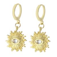 Cubic Zirconia Micro Pave Brass Earring Eye gold color plated micro pave cubic zirconia & for woman 33.50mm Sold By Pair