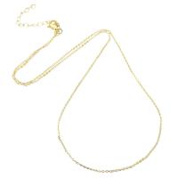 Mässing Chain Necklace, guldfärg pläterade, Unisex, Längd Ca 19.3 inch, 10PC/Lot, Säljs av Lot