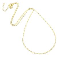 Mässing Chain Necklace, guldfärg pläterade, Unisex, Längd Ca 19.3 inch, 10PC/Lot, Säljs av Lot