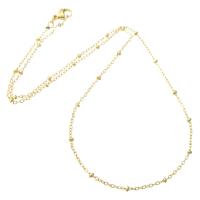 Mässing Chain Necklace, guldfärg pläterade, Unisex, Längd Ca 18 inch, 10PC/Lot, Säljs av Lot