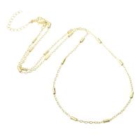 Brass Chain Necklace gold color plated Unisex Length 19.8 Inch Sold By Lot