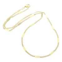 Messing Chain halskæde, guldfarve belagt, Unisex, Længde Ca. 17.6 inch, 10pc'er/Lot, Solgt af Lot
