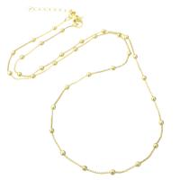 Messing Chain halskæde, guldfarve belagt, Unisex, Længde Ca. 19.2 inch, 10pc'er/Lot, Solgt af Lot