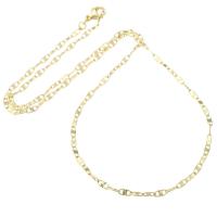 Messing Chain halskæde, guldfarve belagt, Unisex, Længde Ca. 18 inch, 10pc'er/Lot, Solgt af Lot