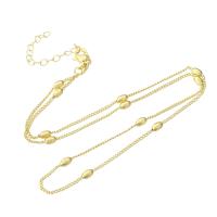 Messing Chain halskæde, guldfarve belagt, Unisex, Længde Ca. 19 inch, 10pc'er/Lot, Solgt af Lot
