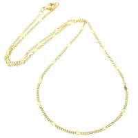 Mässing Chain Necklace, guldfärg pläterade, Unisex, Längd Ca 17.5 inch, 10PC/Lot, Säljs av Lot