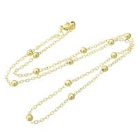 Mässing Chain Necklace, guldfärg pläterade, Unisex, Längd Ca 17.5 inch, 10PC/Lot, Säljs av Lot