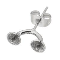 Stainless Steel Earring Stud Component, 316 Stainless Steel, fashion jewelry & Unisex, original color, 13x4.50mm, Sold By PC