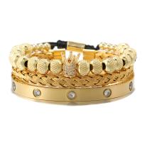 Bracelet d'acier titane, trois pièces & bijoux de mode & pour femme & avec strass, plus de couleurs à choisir, 62mm, Vendu par fixé