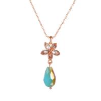 Zinc Alloy Jewelry Necklace with Resin with 8.5cm extender chain plated fashion jewelry & for woman & with rhinestone multi-colored 40mm Length 41.5 cm Sold By PC