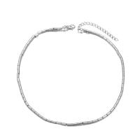 Zinklegierung Schmuck Halskette, mit Eisen Stein, mit Verlängerungskettchen von 7cm, Modeschmuck & für Frau, Silberfarbe, Länge:40 cm, verkauft von PC