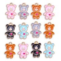 Tibetan Style Enamel Pendants, Bear, gold color plated, Unisex, more colors for choice, nickel, lead & cadmium free, 13x20mm, Approx 100PCs/Bag, Sold By Bag