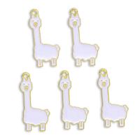 Zinc Alloy Enamel Pendants gold color plated Unisex white nickel lead & cadmium free Approx Sold By Bag
