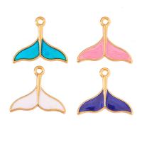 Tibetan Style Enamel Pendants, Mermaid tail, gold color plated, Unisex, more colors for choice, nickel, lead & cadmium free, 20x17mm, Approx 100PCs/Bag, Sold By Bag
